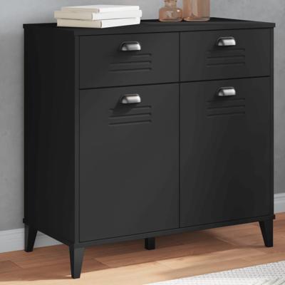 Dressoir VIKEN 80x40x80 cm bewerkt hout zwart