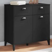 Dressoir VIKEN 80x40x80 cm bewerkt hout zwart - thumbnail