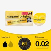 Sagami Original 0.02 Size XL (61mm) - Ultradunne Latexvrije Condooms - Copy 12 stuks (pakketpost) - thumbnail