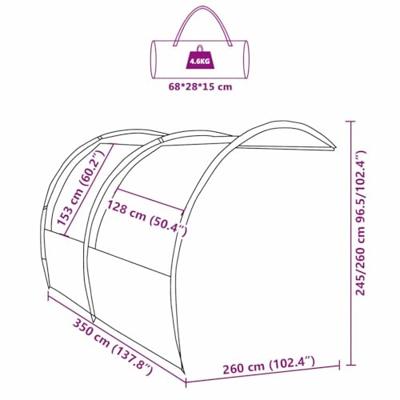 VidaXL Waterbestendige tarp boog met dak VidaXL Waterbestendige tarp boog met dak