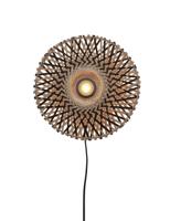 GOOD&MOJO Wandlamp 'Kalimantan' Bamboe, 30cm, kleur Naturel/Zwart - thumbnail