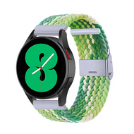 Braided nylon bandje - Groen / lichtgroen - Samsung Galaxy Watch 4 - 40mm / 44mm - thumbnail