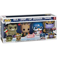 Marvel Holidays Funko Pop Vinyl 4-Pack: Hulk, Groot, Cap Snowman & Thanos - thumbnail