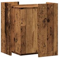 VidaXL Kattenbakkast 42x42x51 cm bewerkt hout oud houtkleurig - thumbnail