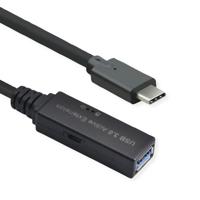 ROLINE USB 3.2 Gen 1 Active Repeater-kabel, Type A - C, zwart, 5 m - thumbnail