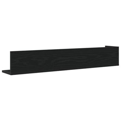 Wandschappen 2 st 100x16,5x16,5 cm bewerkt hout zwart Wandschappen 2 st 100x16,5x16,5 cm bewerkt hout zwart