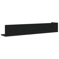 Wandschappen 2 st 100x16,5x16,5 cm bewerkt hout zwart - thumbnail