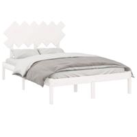 Bedframe massief hout wit 140x190 cm - thumbnail