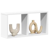 Wandkast 60x16x30 cm bewerkt hout wit - thumbnail