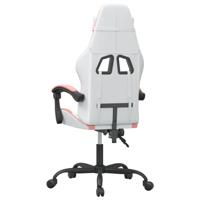 Gamestoel kunstleer wit en roze - thumbnail