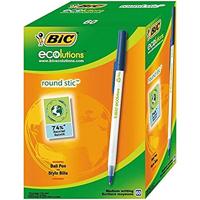 Balpen bic ecolutions round stic m blauw | 60 stuks - thumbnail