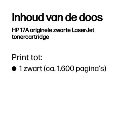 Originele Toner HP 17A Zwart