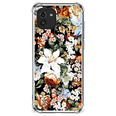 Case voor Samsung Galaxy A03 Dark Flowers Case voor Samsung Galaxy A03 Dark Flowers