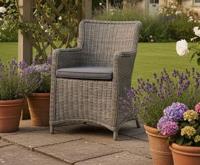 Ponte dining chair grey alu/kobo grey wicker Eurofar - Eurofar - thumbnail