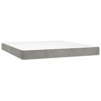 Boxspring met matras fluweel lichtgrijs 180x200 cm - thumbnail