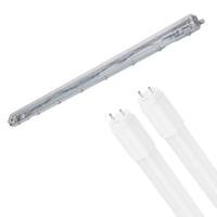 LED Waterdichte TL Armatuur met T8 Buizen - Velvalux Strela - 150cm - Dubbel - Koppelbaar - Waterdicht IP65 - 48W - Helder/Koud Wit 6500K - thumbnail