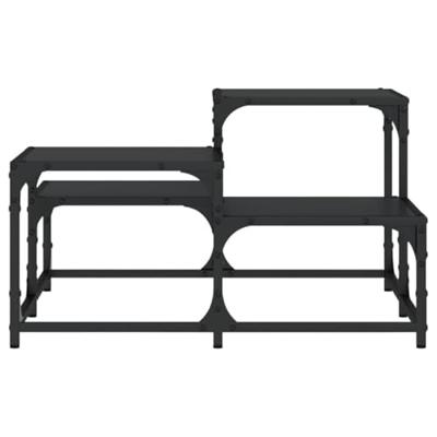 Salontafel 68x68x40 cm bewerkt hout zwart Salontafel 68x68x40 cm bewerkt hout zwart