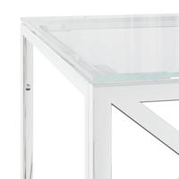 Salontafel 110x45x45 cm roestvrij staal en glas - thumbnail