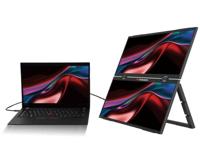 Verbatim PMT-15, Dual Portable Monitor met twee schermen 15,6 inch, mobiel Full HD scherm van kunststof voor laptop, tablet, smartphone, PS5, Nintendo Switch met 2x USB-C en een HDMI-aansluiting - thumbnail