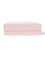 HEMA Doos L 9x22x31cm papier stippen (roze) - thumbnail