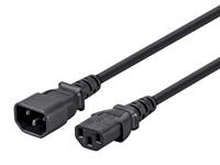 Monoprice 106329 3ft 18AWG Power Extension Cord Kabel met 3 Dirigent PC - Zwart - thumbnail