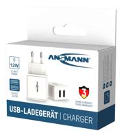 Ansmann HomeCharger HC212 USB-oplader 12 W 2x USB-A Wit Binnen - thumbnail