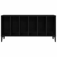 Platenkast met plank Zwart eiken 100 x 38 x 48 cm Bewerkt hout - thumbnail