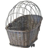 Fietsmand riet 42/57 cm achterop met rek grijs Gebr. de Boon - Gebr de boon - thumbnail