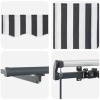 Luifel handmatig uittrekbaar en LED 600x300 cm antraciet en wit - thumbnail