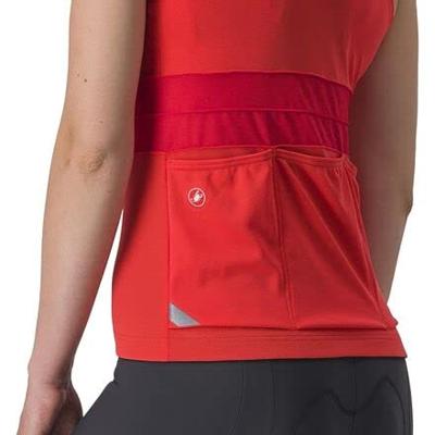 Castelli Anima 4 mouwloos fietsshirt rood dames L