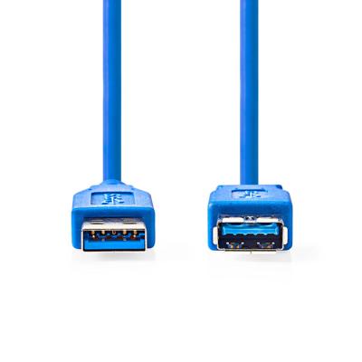 Nedis CCGB61010BU20 Usb 3.0-kabel A Male - A Female 2,0 M Blauw - thumbnail