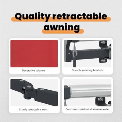 VidaXL Inklapbaar zonnescherm rood 400 × 300 cm stof