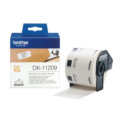 Printerlabels Brother DK-11209 Zwart/Wit 62 x 29 mm (3 Stuks)