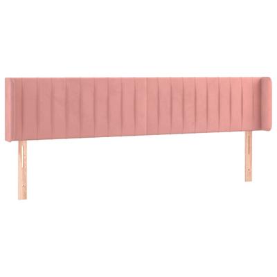 Hoofdbord met randen 203x16x78/88 cm fluweel roze