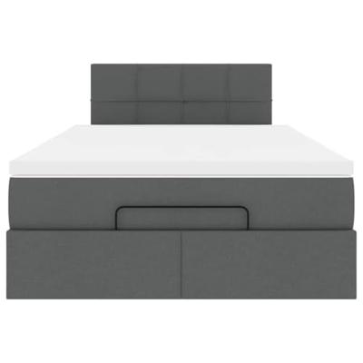 Bed met matras 120x200 cm stof donkergrijs