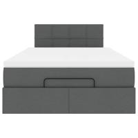 Bed met matras 120x200 cm stof donkergrijs - thumbnail