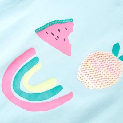 Kindershirt 128 lichtzeeblauw