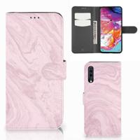 Samsung Galaxy A70 | Bookcase | Marble Pink - Origineel Cadeau Vriendin - thumbnail