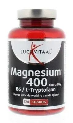 Lucovitaal Magnesium 400 met B6 en L-Tryptofaan 120 Capsules Lucovitaal Magnesium 400 met B6 en L-Tryptofaan 120 Capsules
