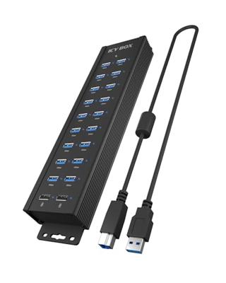 ICY BOX IB-HUB1720-U3 Zwart