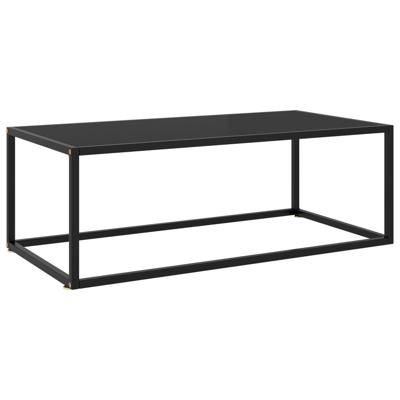 Salontafel met zwart glas 100x50x35 cm zwart Salontafel met zwart glas 100x50x35 cm zwart