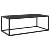 Salontafel met zwart glas 100x50x35 cm zwart - thumbnail