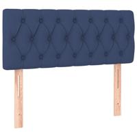 Boxspring met matras stof blauw 90x200 cm - thumbnail