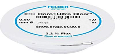 Felder ISO-Core Ultra Clear SAC305 Soldeertin Spoel Sn96,5Ag3Cu0,5 0.5 mm Felder ISO-Core Ultra Clear SAC305 Soldeertin Spoel Sn96,5Ag3Cu0,5 0.5 mm