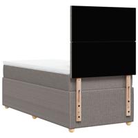 Boxspring met matras stof taupe 90x190 cm - thumbnail