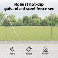 VidaXL Afrasteringspaal zilver 10 x 1,6 m (25 mm gaas) staal - thumbnail