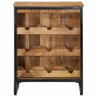 Wijnrek voor 9 flessen 55x33x70 cm massief mangohout