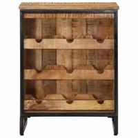 Wijnrek voor 9 flessen 55x33x70 cm massief mangohout - thumbnail
