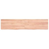 VidaXL Wastafelblad 180x40x(2-6) cm behandeld massief hout lichtbruin - thumbnail