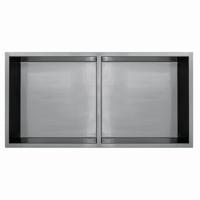 Inbouwnis Qisani Flow Dubbel Geborsteld RVS - thumbnail